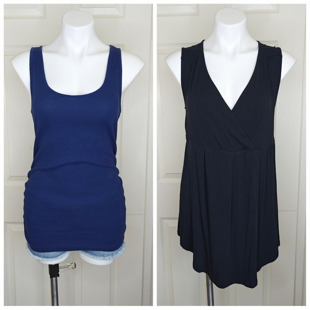 Pair of Old Navy and Liz Lange maternity sleeveless tops sz M